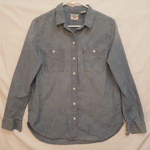 Levi's Chambray Boyfriend Fit Shirt Long Sleeve